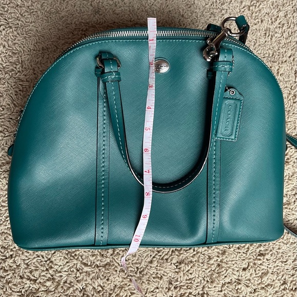Coach Peyton Teal Green Leather Bag - Picture 9 of 10